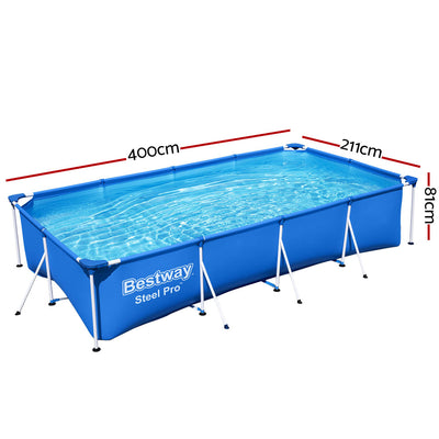 Dealsmate  Swimming Pool Above Ground Heavy Duty Steel Pro Frame Pools 4M