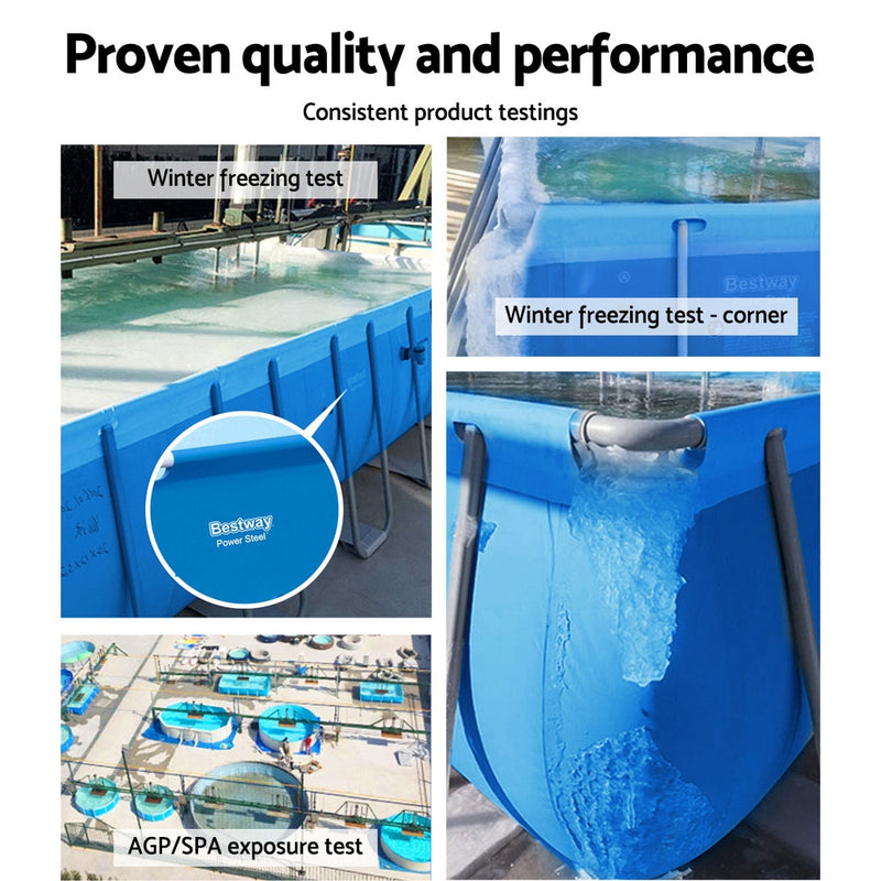 Dealsmate  Swimming Pool Above Ground Heavy Duty Steel Pro Frame Pools 4M