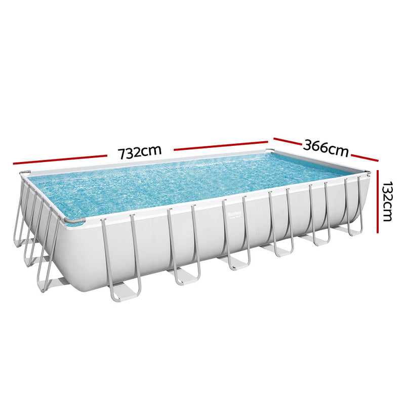 Dealsmate  Above Ground Swimming Pool Power Steel Rectangular Frame Pools Filter