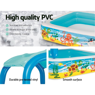 Dealsmate  Inflatable Kids Pool Canopy Play Pool Swimming Pool Family Pools