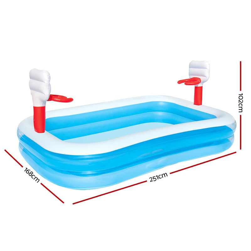 Dealsmate  Kids Pool 251x168x102cm Inflatable Above Ground Swimming Play Pools 636L