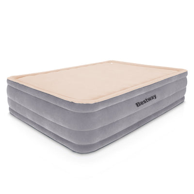 Dealsmate  Air Mattress Queen Inflatable Bed 46cm Airbed Decorated Surface Grey