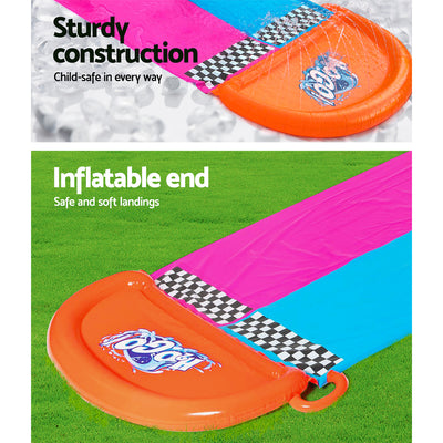 Dealsmate  Inflatable Water Slip And Slide 4.88m Kids Rider Splash Toy Outdoor