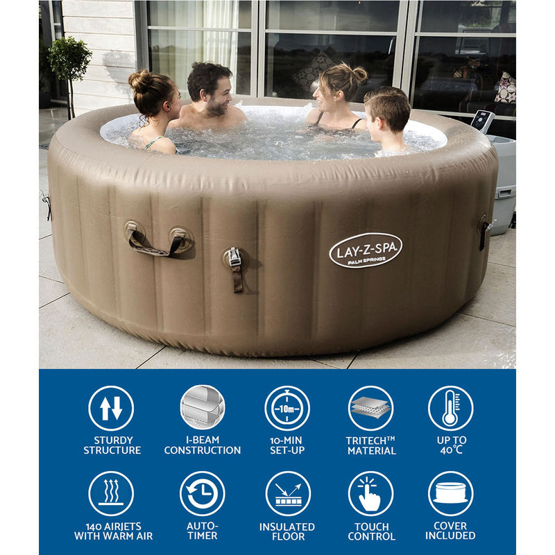 Dealsmate  Inflatable Spa Pool Massage Hot Tub Portable Lay-Z Spa Bath Pools