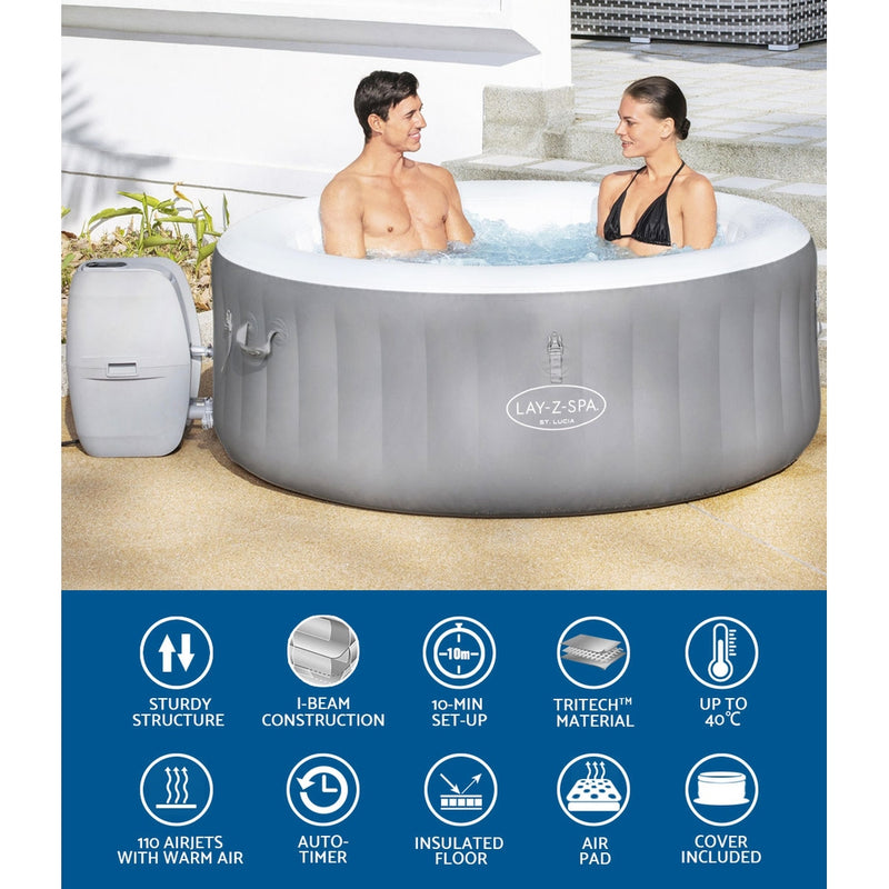 Dealsmate  Inflatable Spa Pool Massage Portable Hot Tub Lay-Z Spa Mini Bath Pools 