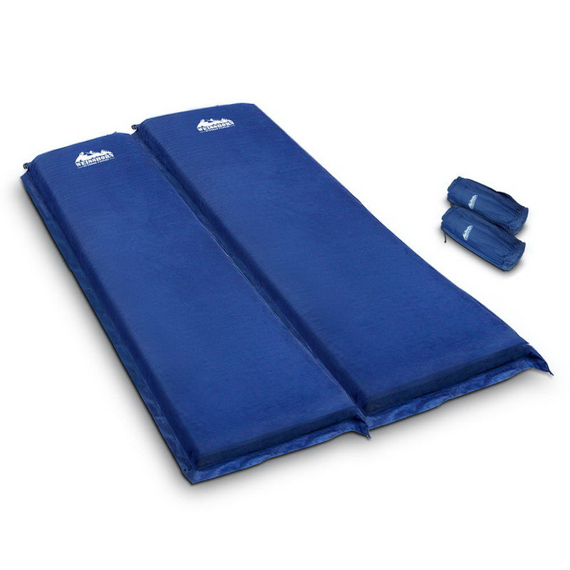 Dealsmate Weisshorn Self Inflating Mattress Camping Sleeping Mat Air Bed Pad Double Navy 10CM Thick