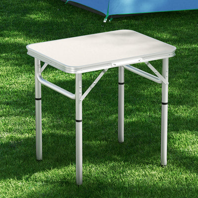 Dealsmate Weisshorn Folding Camping Table 60CM Adjustable Portable Outdoor Picnic Desk
