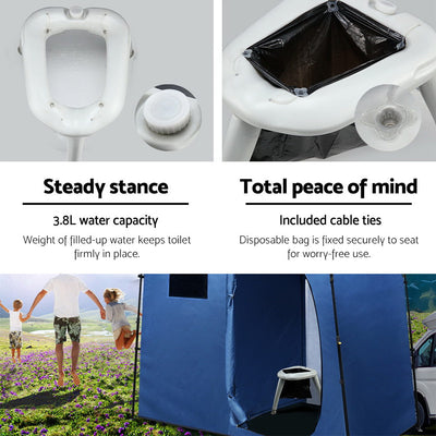 Dealsmate Weisshorn Portable Folding Toilet Camping Outdoor Caravan Plastic Bag