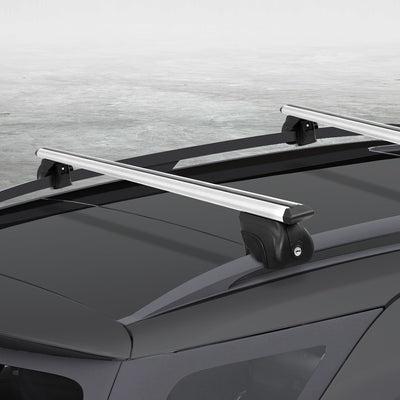 Dealsmate Universal Car Roof Rack Aluminium Cross Bars Adjustable 126cm Silver Upgraded