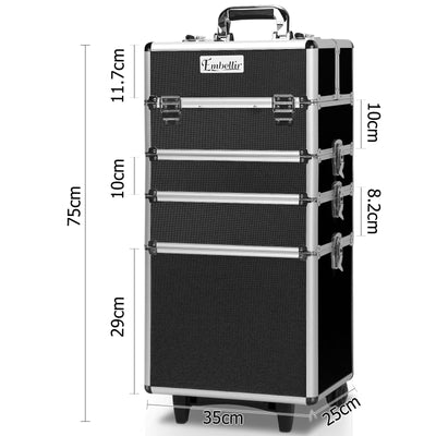 Dealsmate  7 in 1 Portable Cosmetic Beauty Makeup Trolley - Black