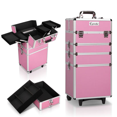 Dealsmate  Makeup Case Beauty Cosmetic Organiser Travel Portable Box Troley Vanity