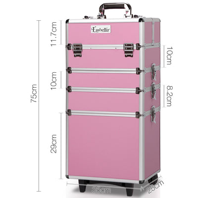 Dealsmate  Makeup Case Beauty Cosmetic Organiser Travel Portable Box Troley Vanity