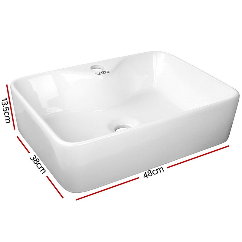 Dealsmate Cefito Ceramic Rectangle Sink Bowl - White