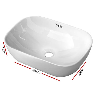 Dealsmate Cefito Ceramic Bathroom Basin Sink Vanity Above Counter Basins White Hand Wash