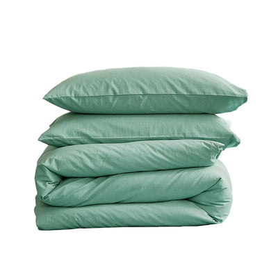 Dealsmate Cosy Club Washed Cotton Quilt Set Green Double