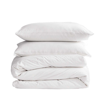 Dealsmate Cosy Club Washed Cotton Quilt Set White King
