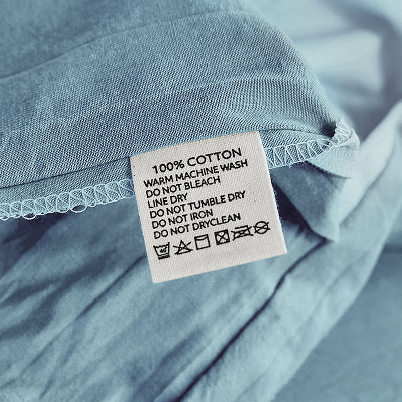 Dealsmate Cosy Club Washed Cotton Quilt Set Blue Single