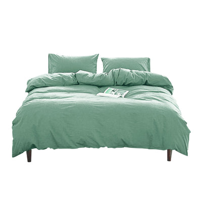 Dealsmate Cosy Club Washed Cotton Quilt Set Green Single