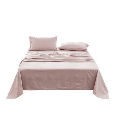 Dealsmate Cosy Club Washed Cotton Sheet Set Queen Purple