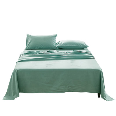 Dealsmate Cosy Club Washed Cotton Sheet Set Single Green
