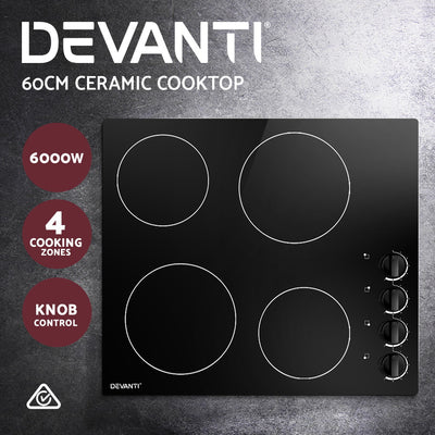 Dealsmate Devanti Electric Ceramic Cooktop 60cm