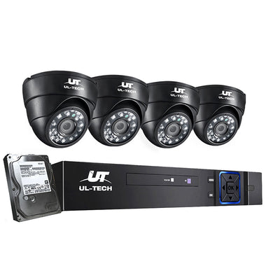 Dealsmate UL-tech CCTV Security Home Camera System DVR 1080P Day Night 2MP IP 4 Dome Cameras 1TB Hard disk 