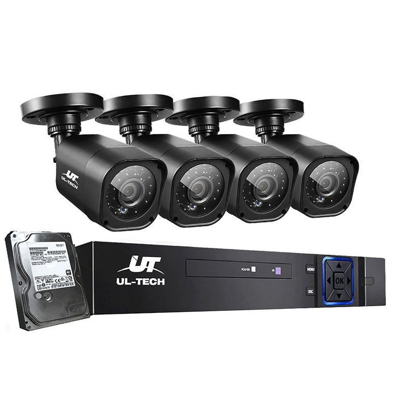 Dealsmate UL-tech Home CCTV Security System Camera 4CH DVR 1080P 1500TVL 1TB Outdoor Home