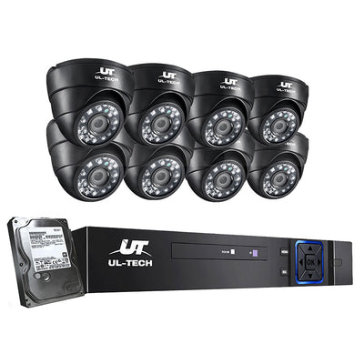 Dealsmate UL-tech CCTV 8 Dome Cameras Home Security System 8CH DVR 1080P 1TB IP Day Night