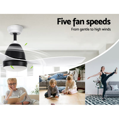 Dealsmate Devanti Ceiling Fan Light Remote Control Ceiling Fans White 48'' 3 Blades