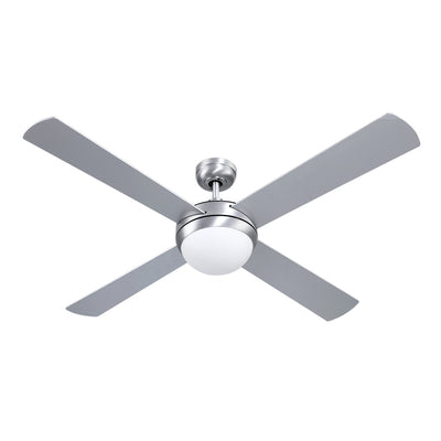 Dealsmate Devanti 52'' Ceiling Fan w/Light w/Remote Timer - Silver