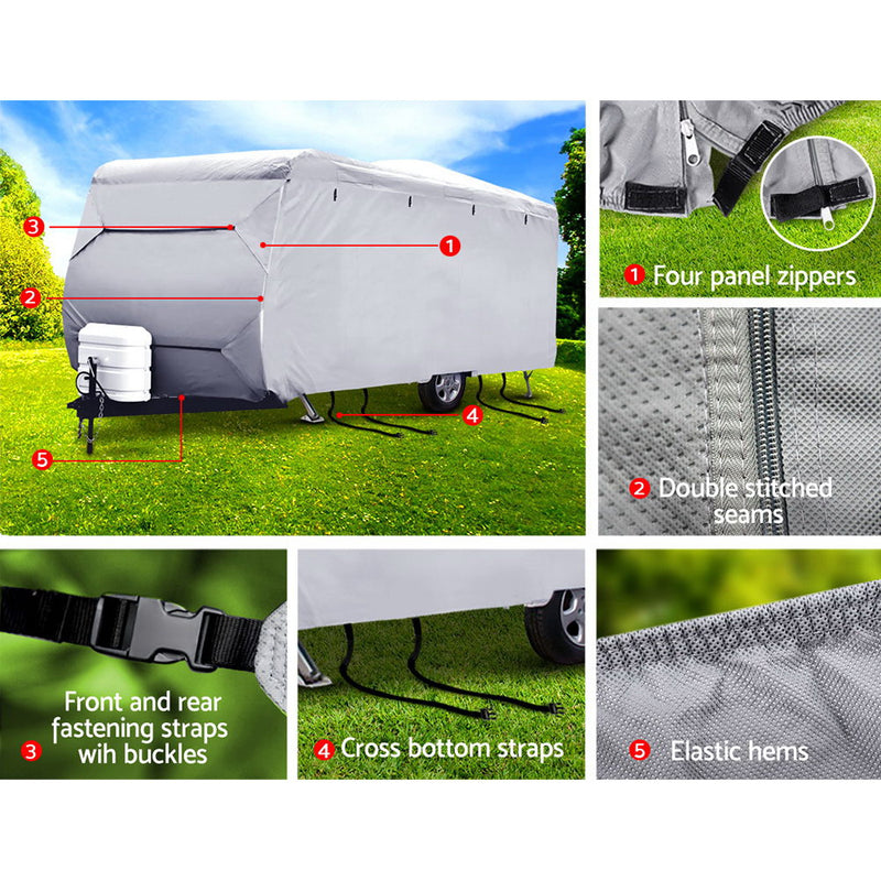 Dealsmate Weisshorn 20-22ft Caravan Cover Campervan 4 Layer UV Water Resistant