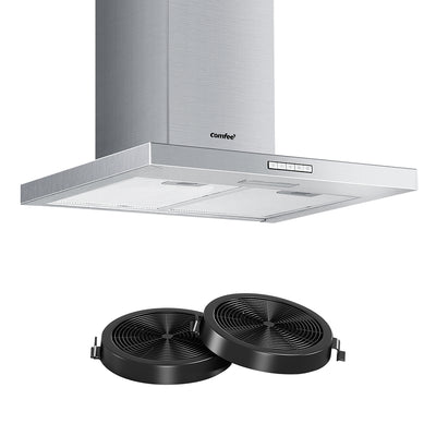 Dealsmate Comfee Rangehood 900mm Stainless LED Glass Kitchen Canopy With 2 PCS Filter Replacement