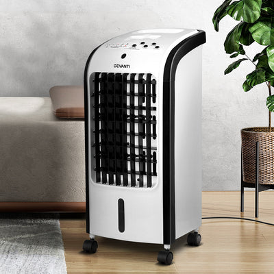 Dealsmate Devanti Evaporative Air Cooler Conditioner Portable 4L Cooling Fan Humidifier