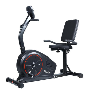 Dealsmate  Magnetic Recumbent Exercise Bike Fitness Trainer Home Gym Equipment Black