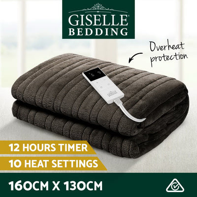 Dealsmate Giselle Bedding Electric Throw Blanket - Chocolate
