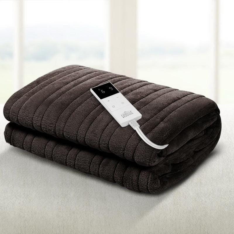 Dealsmate Giselle Bedding Electric Throw Blanket - Chocolate