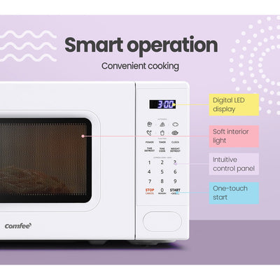 Dealsmate Comfee 20L Microwave Oven 700W Countertop Kitchen Cooker White