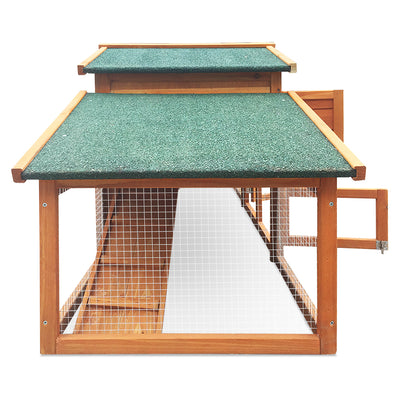 Dealsmate  Chicken Coop Rabbit Hutch 169cm x 52cm x 72cm Large House Outdoor Wooden Run Cage