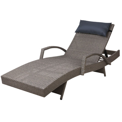 Dealsmate  Outdoor Sun Lounge Furniture Day Bed Wicker Pillow Sofa Set