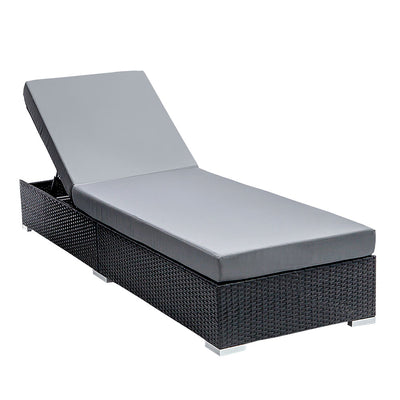 Dealsmate  Sun Lounge Outdoor Furniture Day Bed Wicker Rattan Garden Sofa