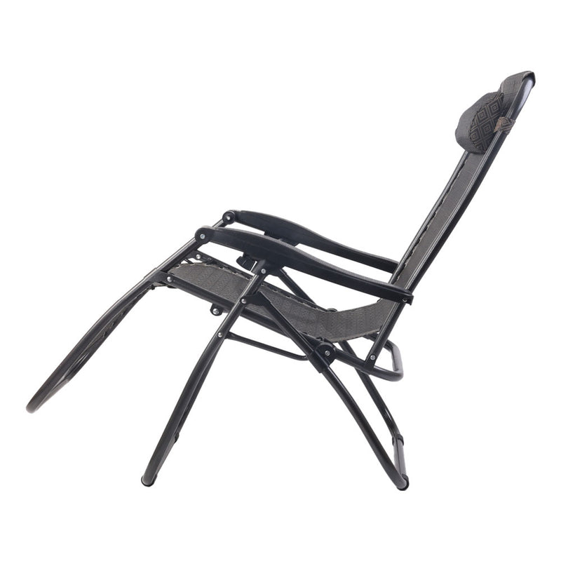 Dealsmate  Zero Gravity Chair 2PC Reclining Outdoor Sun Lounge Folding Camping