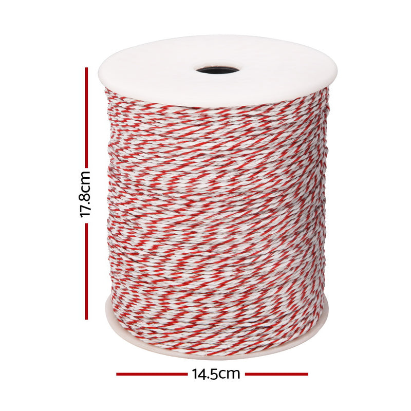 Dealsmate  Electric Fence Wire 500M Fencing Roll Energiser Poly Stainless Steel