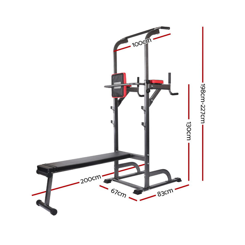 Dealsmate  Weight Bench Chin Up Bar Bench Press Home Gym 380kg Capacity