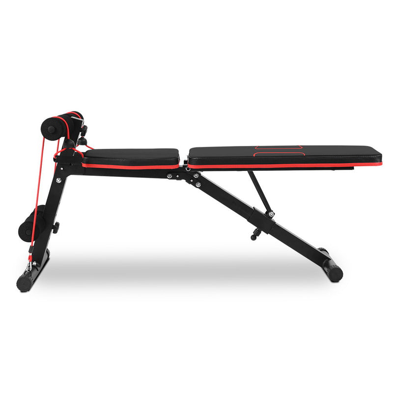 Dealsmate  Adjustable FID Weight Bench Fitness Flat Incline Gym Home Steel Frame