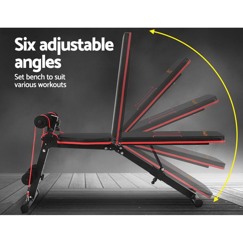Dealsmate  Adjustable FID Weight Bench Fitness Flat Incline Gym Home Steel Frame