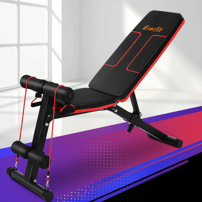 Dealsmate  Adjustable FID Weight Bench Fitness Flat Incline Gym Home Steel Frame