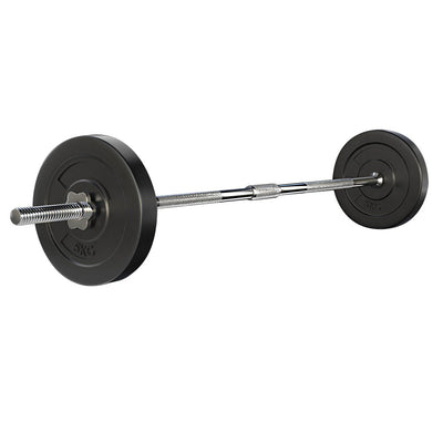 Dealsmate 18KG Barbell Weight Set Plates Bar Bench Press Fitness Exercise Home Gym 168cm