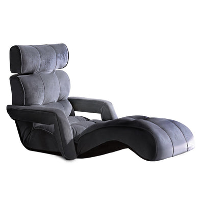 Dealsmate  Adjustable Lounger with Arms - Charcoal
