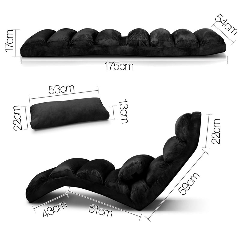 Dealsmate  Adjustable Lounge Sofa Chair - Black