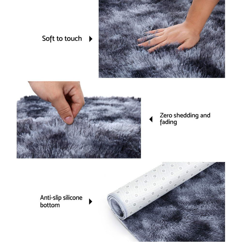 Dealsmate  Gradient Floor Rugs Large Shaggy Carpet Rug 200x230cm Soft Area Bedroom